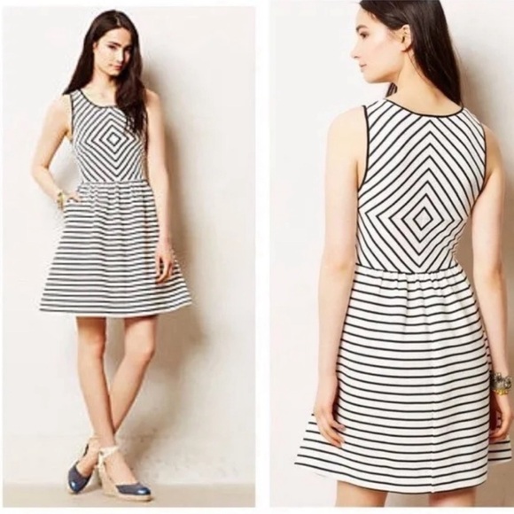 Anthropologie Dresses & Skirts - Anthropologie Maeve Mitred Diamond Stripe Dress